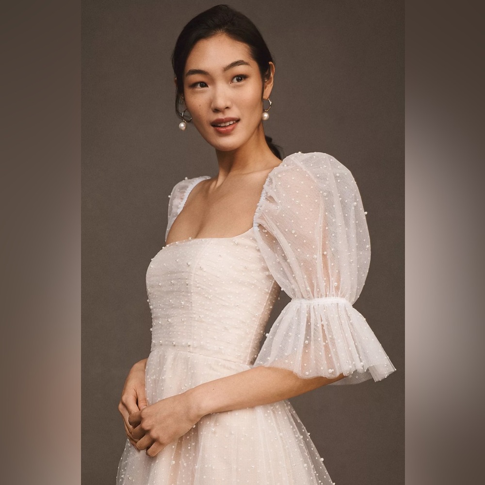 By Watters Macaron Square-Neck Tulle Embellished Mini Dress - Picture 4 of 11